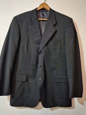Hickey Freeman By Nordstrom Men's Charcoal Three-Button Suit Jacket Size 34